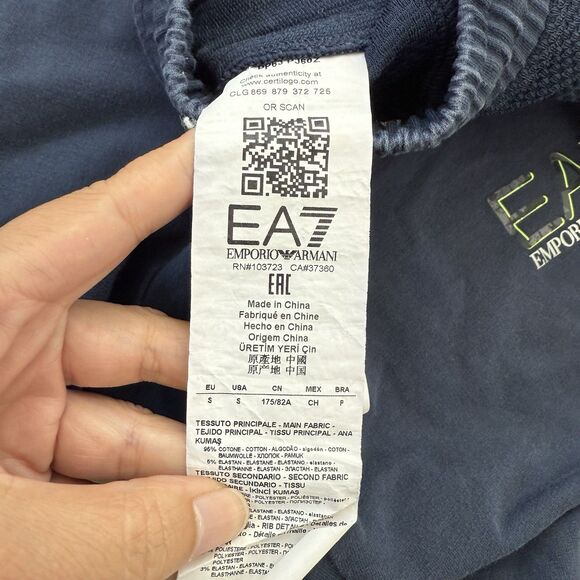 Emporio Armani EA7 Jogger Sz Small Blue Green Drawstring Sweatpants Men Unisex - Picture 5 of 13